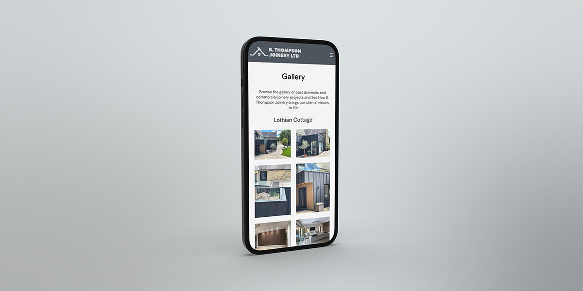 Website design Edinburgh for a local joinery business, responsive design